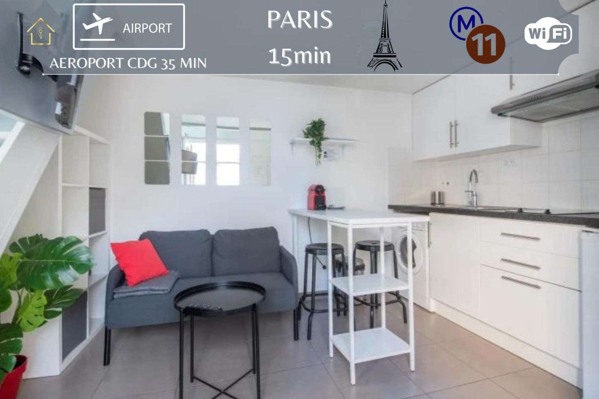 Апартаменты Benfleet 4 Cosy Studio Proche Paris Роменвиль Экстерьер фото