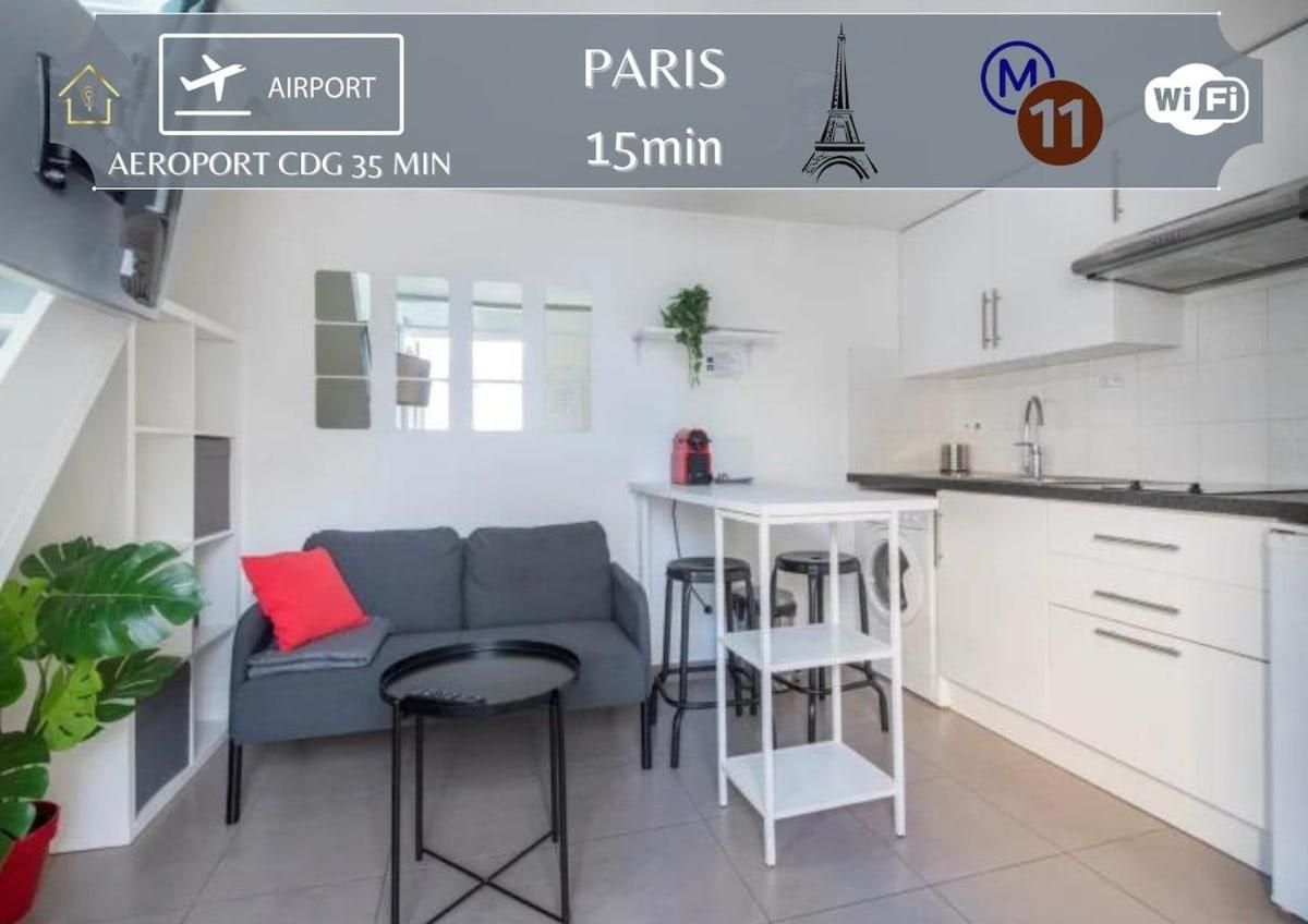 Апартаменты Benfleet 4 Cosy Studio Proche Paris Роменвиль Экстерьер фото